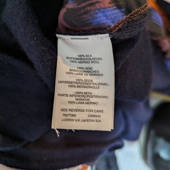 J. Crew Blue and Purple Patterned Crew Neck Sweater - Picture 6 of 7